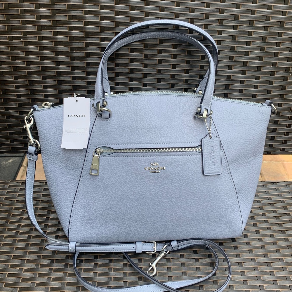 Coach Light Gray Leather Tote Bag